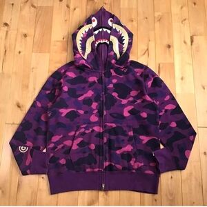 Bape Purple Camouflage Zip-Up Sweater